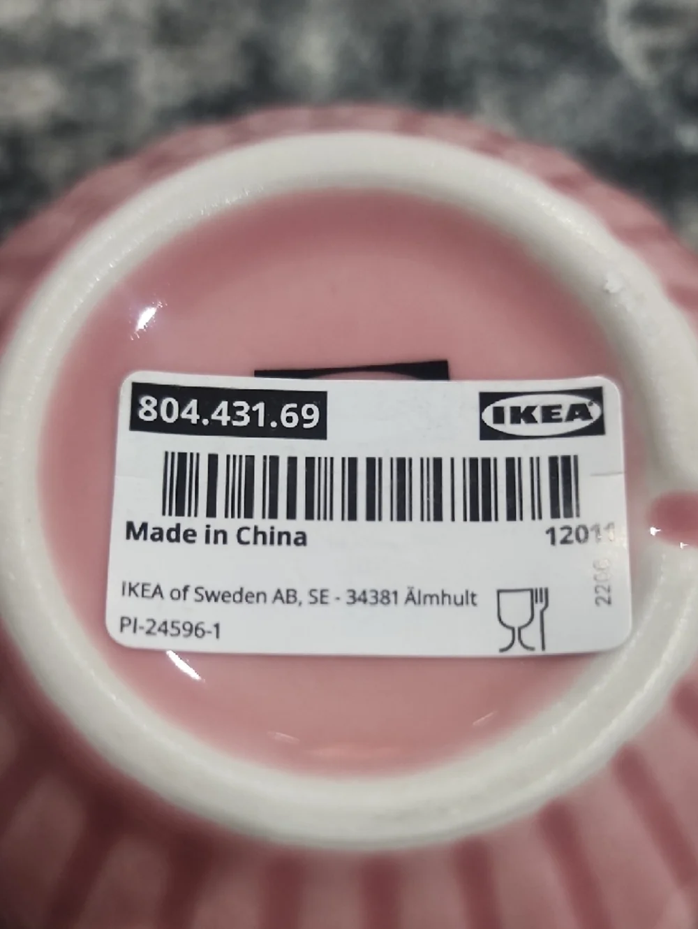 IKEA Pink Ribbed Ceramic Mugs - Set of 4